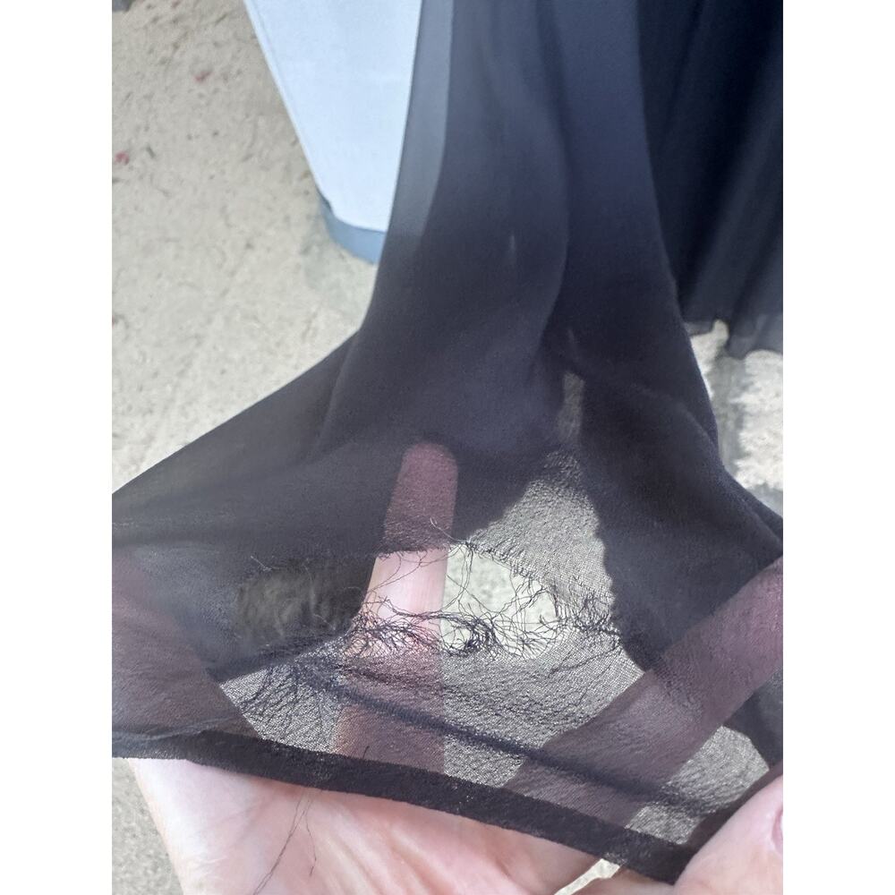 Aidan Mattox Black Illusion Neckline Lace & Silk Chiffon Gown Sz 6 Party Formal - Picture 15 of 16